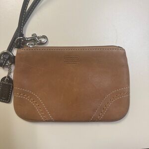 Coach Tan Leather Wristlet